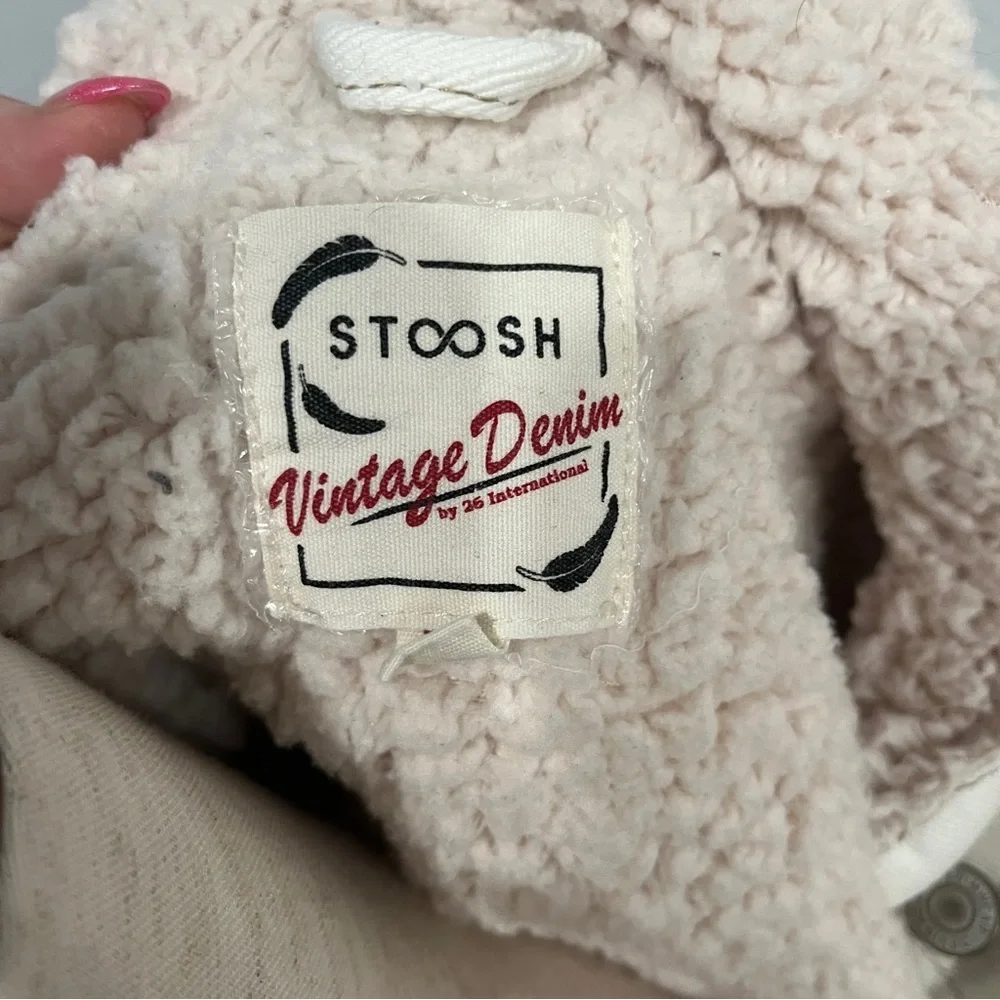 Stoosh Women's Corduroy Cream‎ Jacket with Faux Shearling Collar Medium